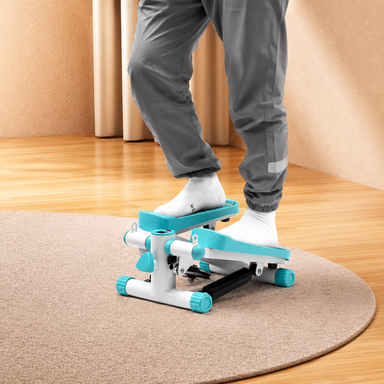 Mini Stepper with Resistance Bands, LCD Display