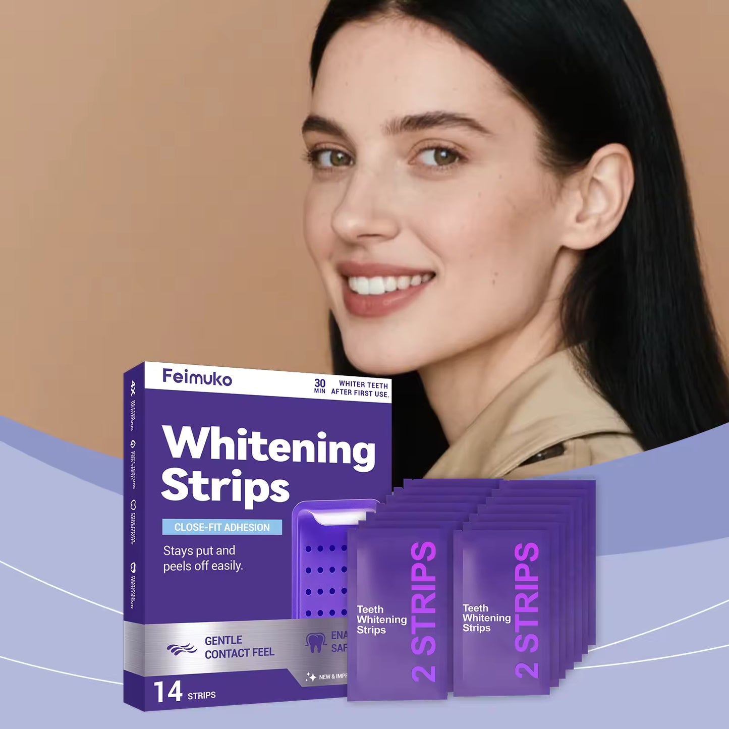 Purple Teeth Whitening Strips – Stain Removal Kit